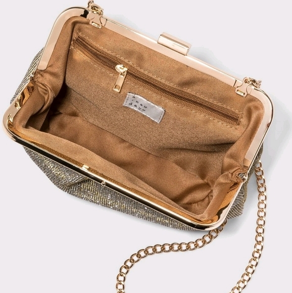 A new day gold clutch purse with long chain formal - Picture 4 of 4